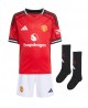 Günstige Manchester United Bruno Fernandes #8 Heimtrikotsatz Kinder 2025-26 Kurzarm (+ Kurze Hosen)